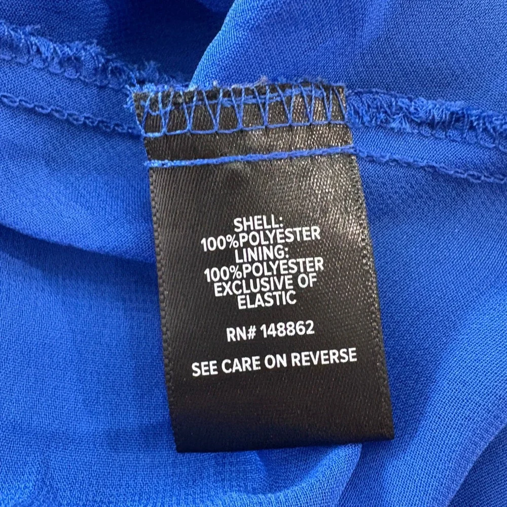 Torrid Tartan Plaid Crinkle Chiffon Smock Neck Ruffle Tiered Blouse Blue Size 4X - Picture 6 of 7